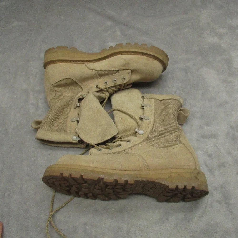 Rocky Combat Boots Mens 5.5 R Tan‎ Suede Gore-Tex Military Tactical Outdoor 790G